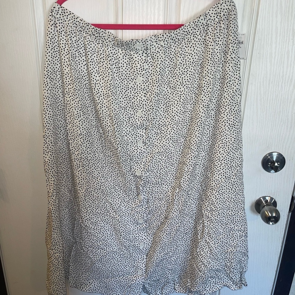 Old Navy Midi Spotted Button Down Skirt (NWT)